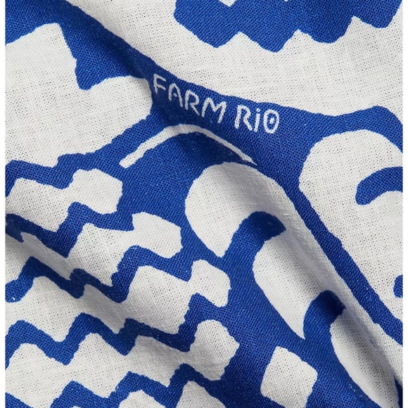 FARM Rio Jungle Scarf Wrap Mini Skirt Blue & White XS & Medium NWT! - Picture 8 of 14